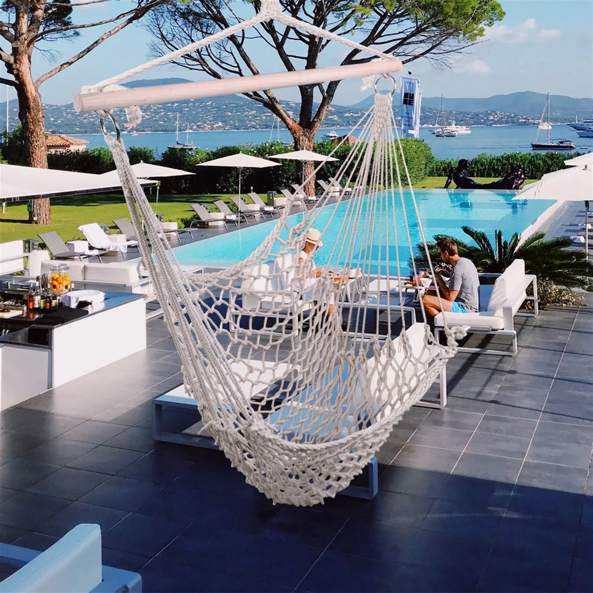 Beige Hanging Rope Air/Sky Chair Swing A162