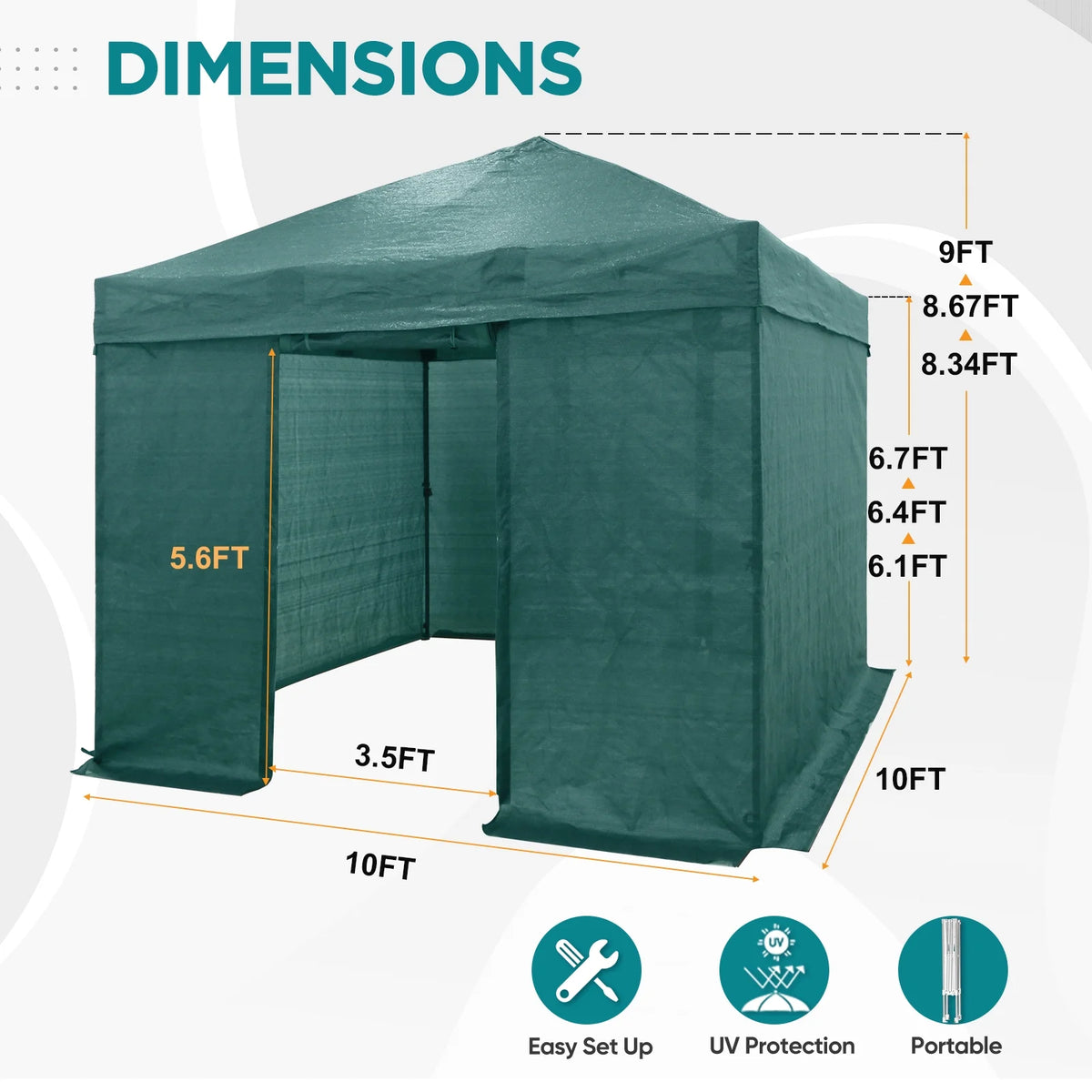 10x10 Pop-up Greenhouse with Mesh Cover N755148
