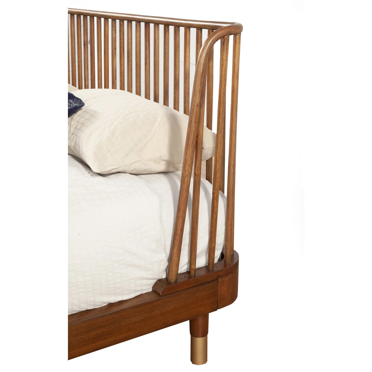 King Wood Platform Bed Dark Walnut M8884