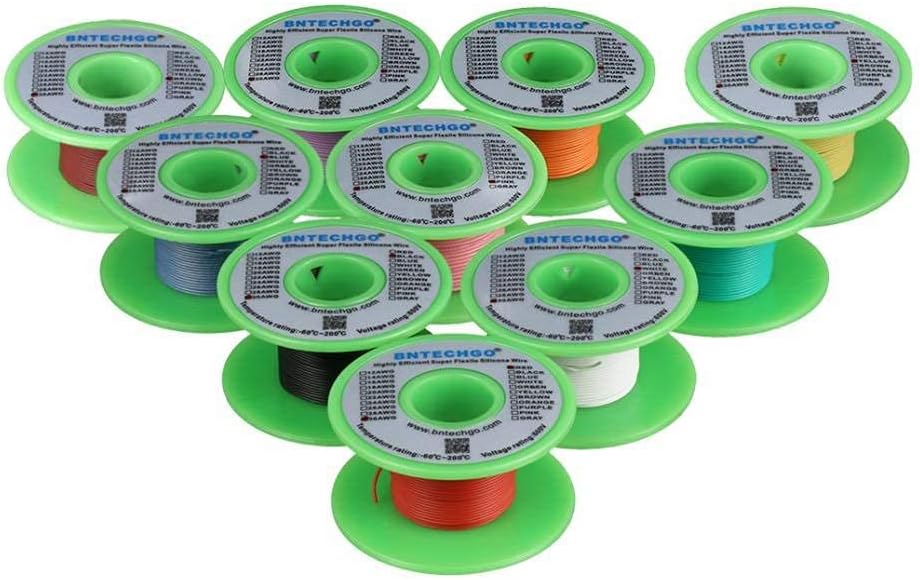 16 Gauge Silicone Wire Kit 10 Color 25 ft Flexible 16 AWG Stranded Tinned Copper Wire Pack of 2 D916