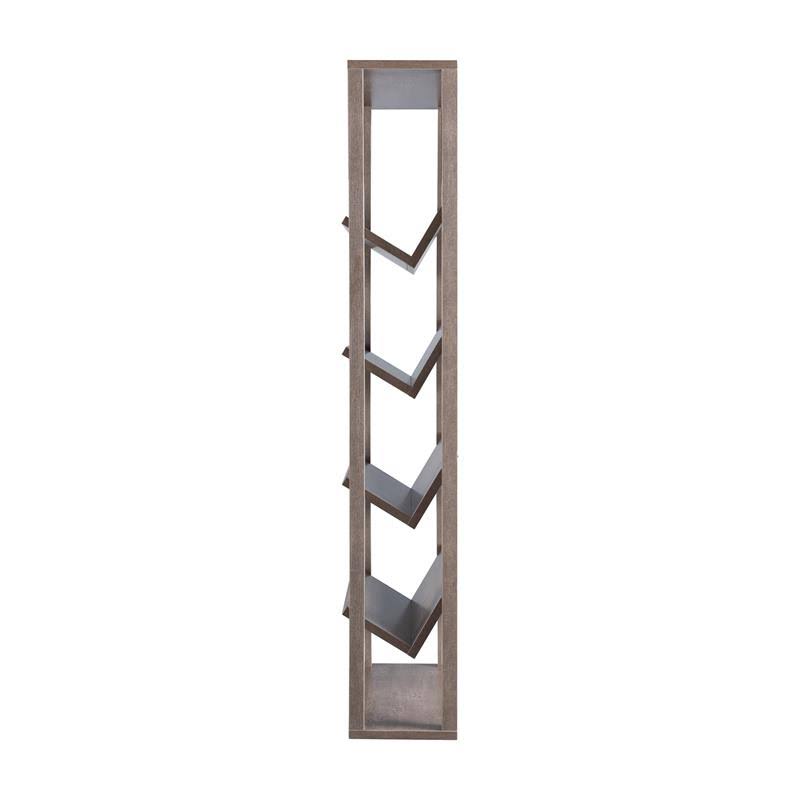 Walnut Wood 5-Shelf Etagere Bookcase F386000