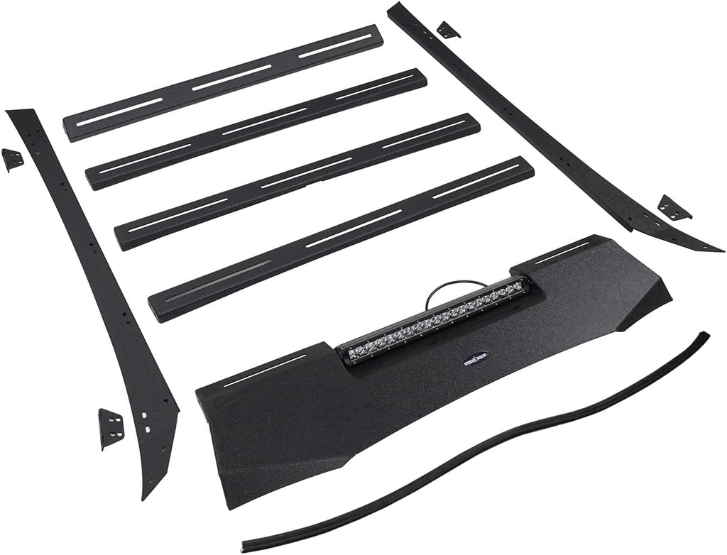 Roof Rack Basket Cargo Carrier with 100W LED Light Bar K781