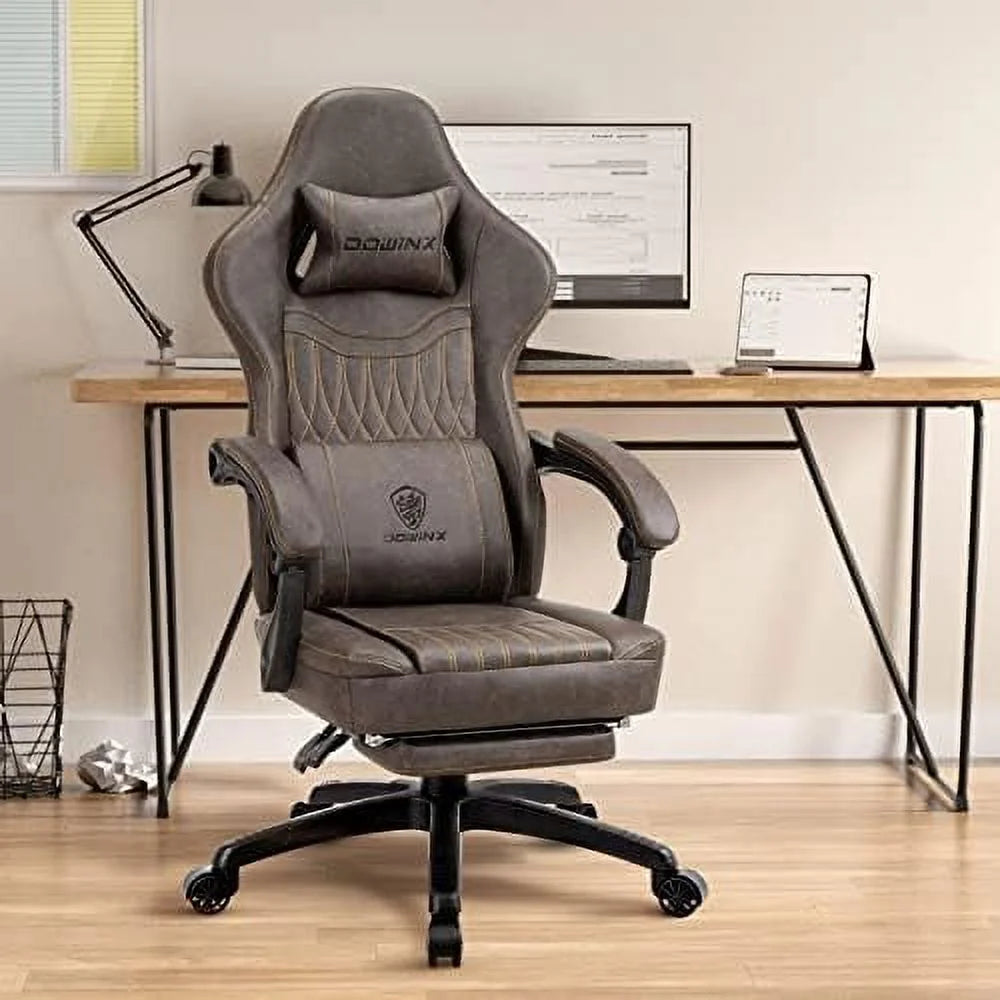 Black Ergonomic Gaming Chair with Footrest C77056