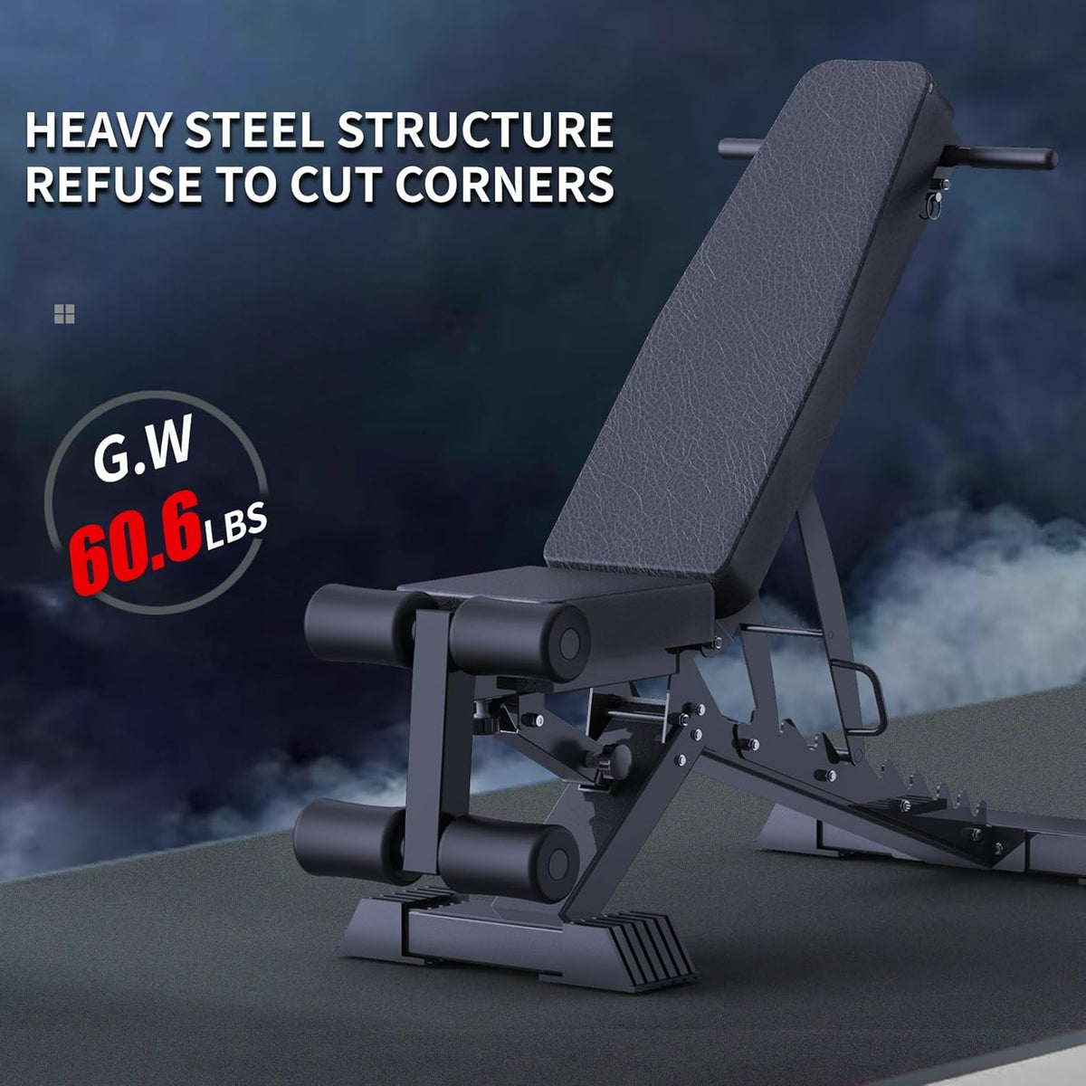 Adjustable Weight Bench, 1100 LB Capacity Heavy-duty Foldable Flat/Incline/Decline Exercise Bench O50919