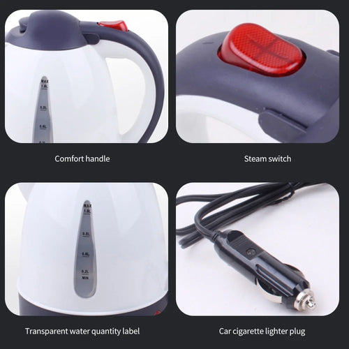 1000mL Car Electric Kettle 24V 250W Portable White Y78602