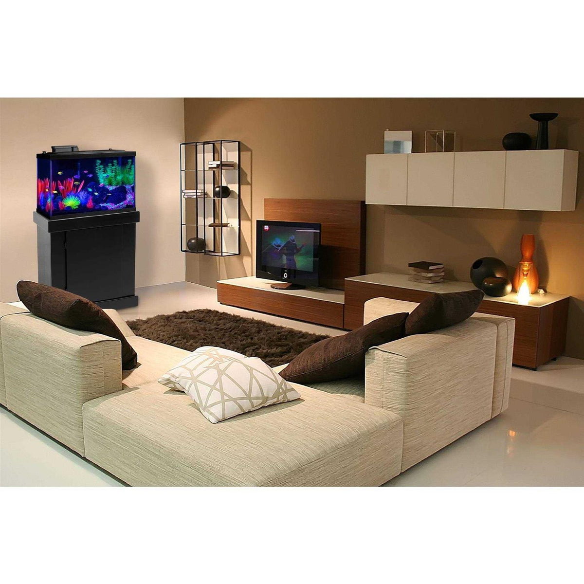 20 Gallon Aquarium Kit with LED Lights Decor Heater and Filter M39980