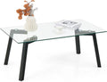Tempered Glass Coffee Table with Metal Frame Q175987