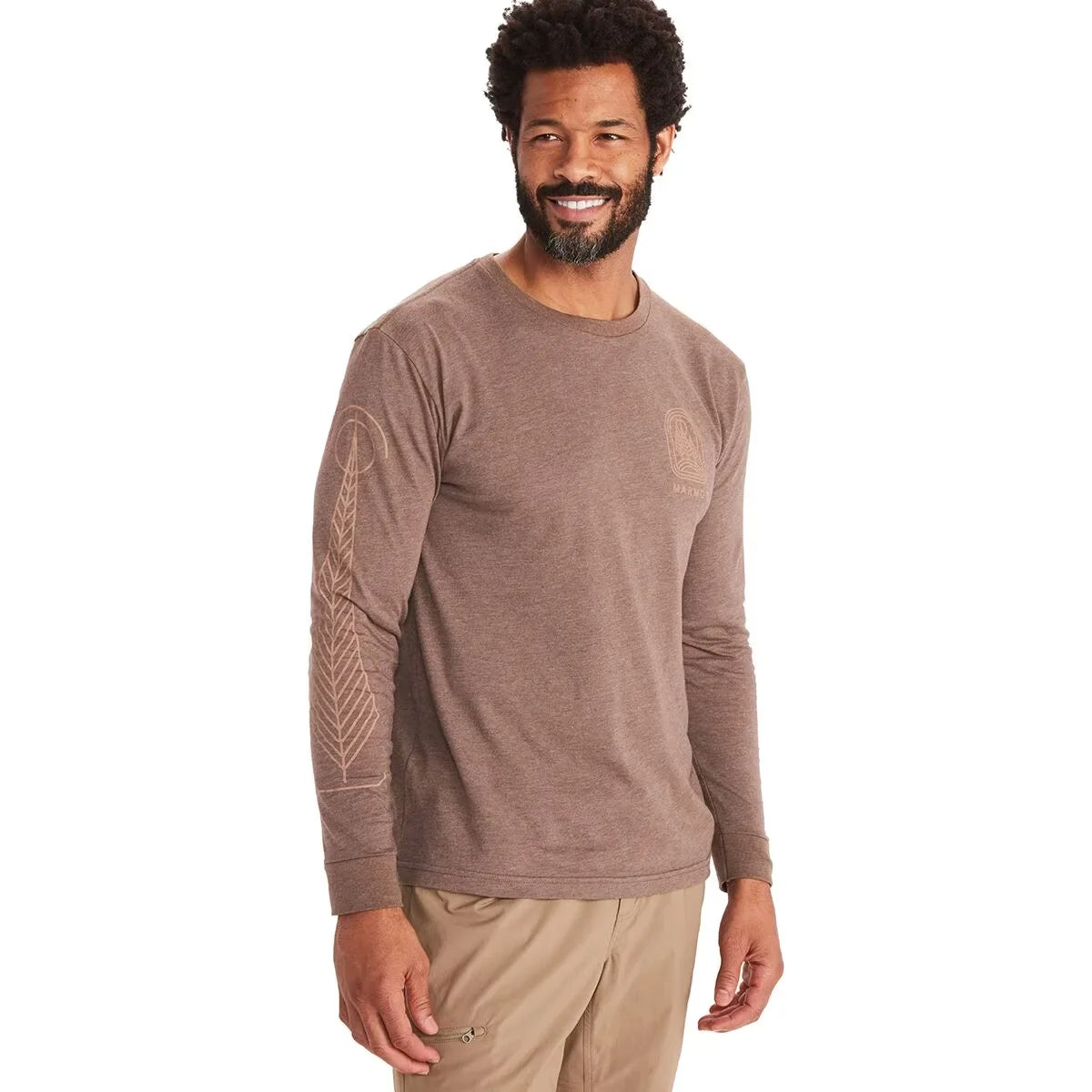 Brown Heather Long-Sleeve T-Shirt K9094