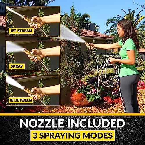 100 Ft Stainless Steel Garden Hose with Nozzle W945361