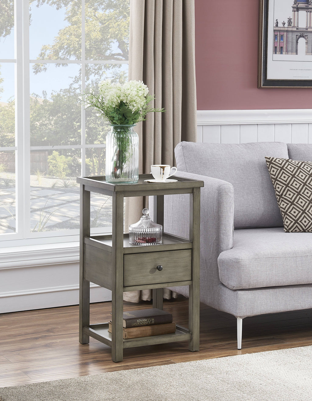 Grey One Drawer Chairside Table M149481