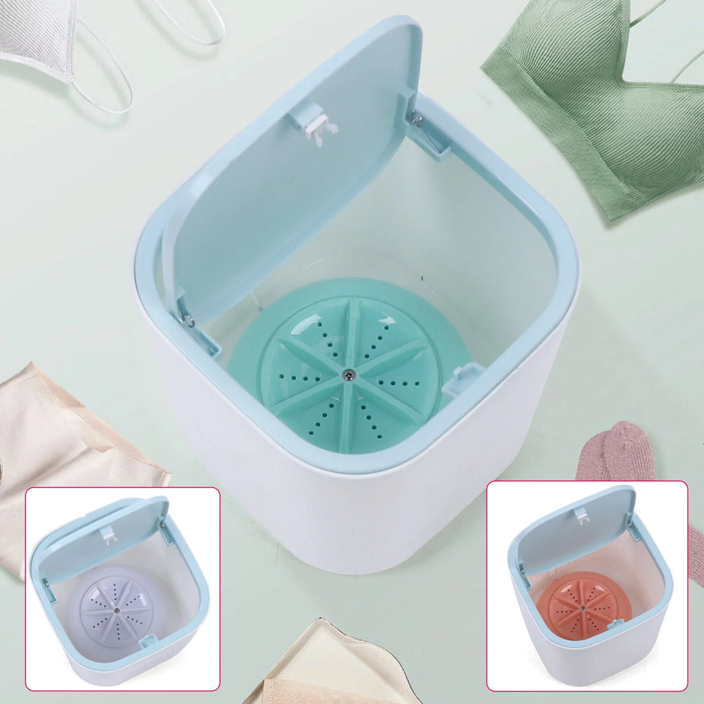 3.8L Portable Rotating Mini Washer Machine Plastic USB Blue L509
