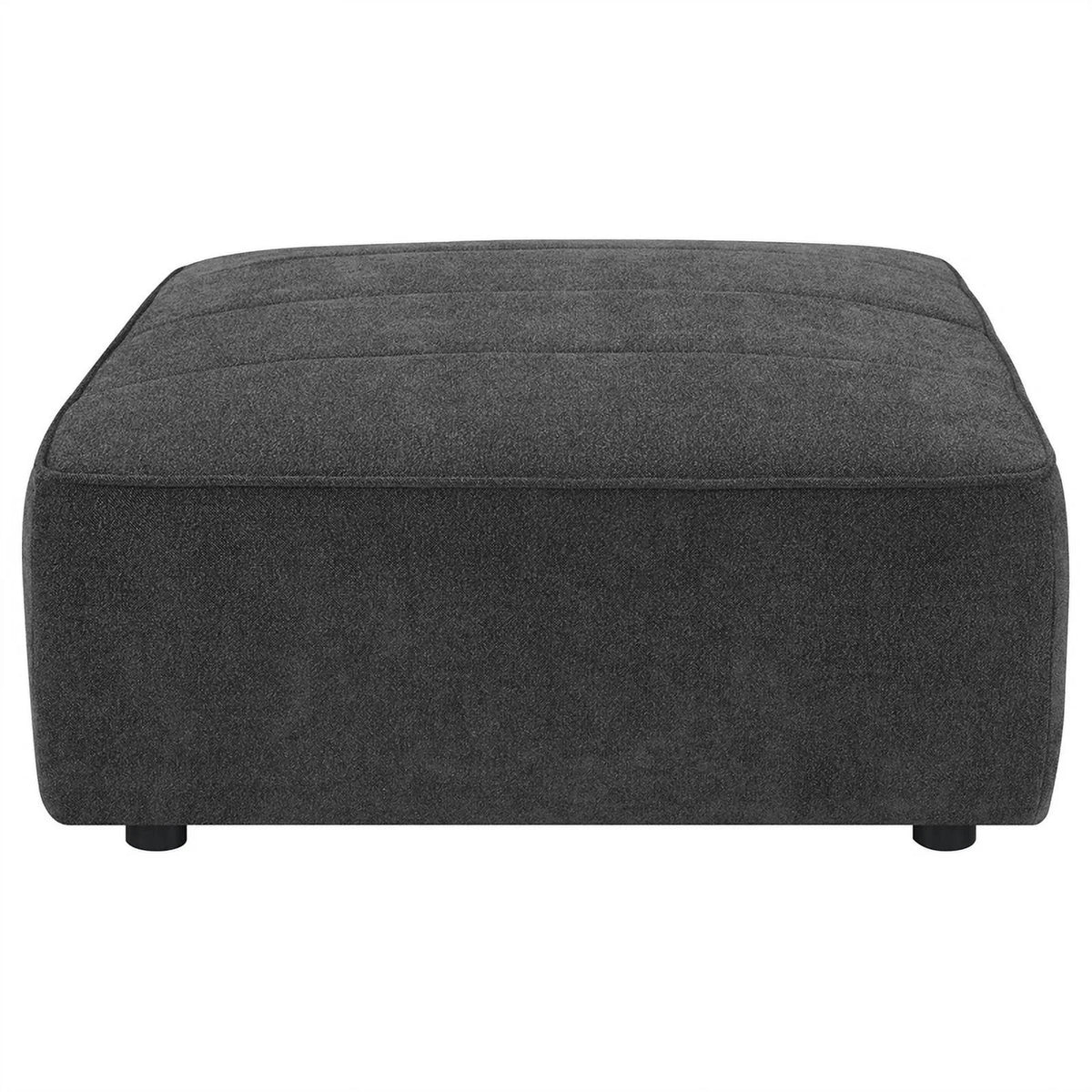 Dark Charcoal Upholstered Square Fabric Ottoman O447