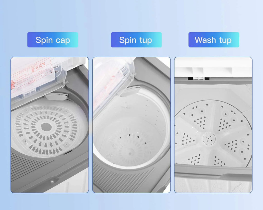Portable Mini Compact Twin Tub Washing Machine 10 lbs Capacity White C199