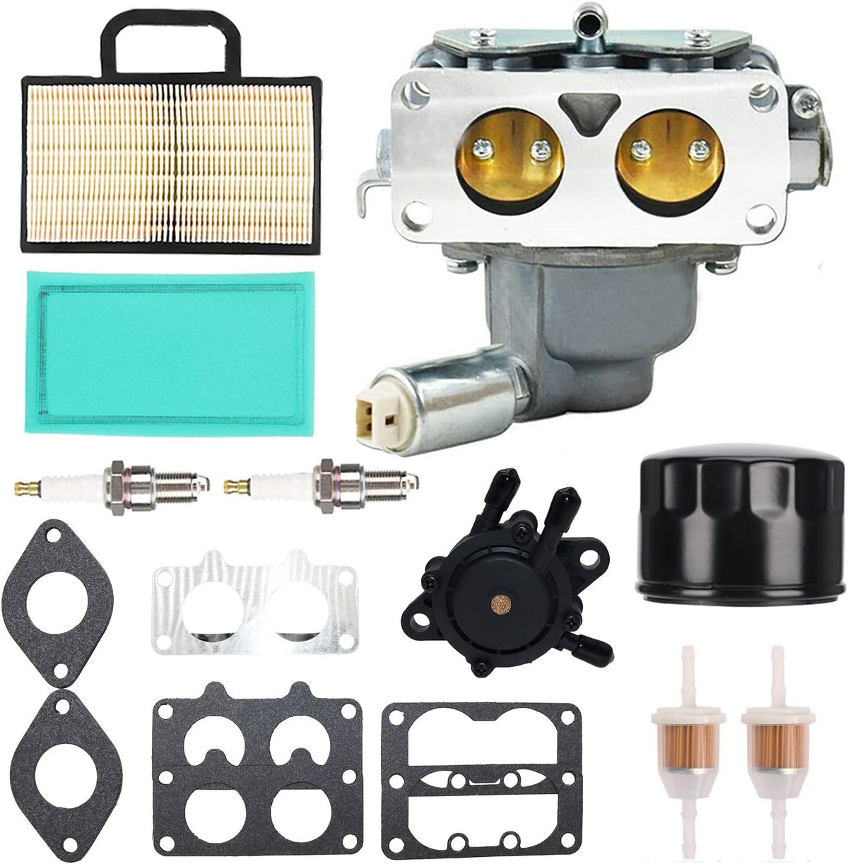 Carburetor Compatible with Briggs and Stratton V-Twin Engine, Manual Choke, Pack of 2 R396