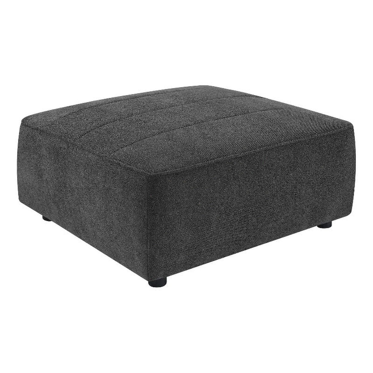 Dark Charcoal Upholstered Square Fabric Ottoman O447