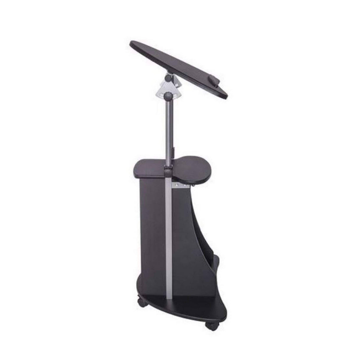 Rolling Adjustable Laptop Cart with Storage Black I365