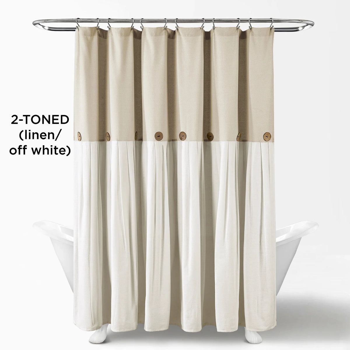 Gray Cotton Blend Shower Curtain L859