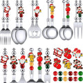 12 Sets Beadable Spoon Fork Set Christmas Kitchen Utensils W490806