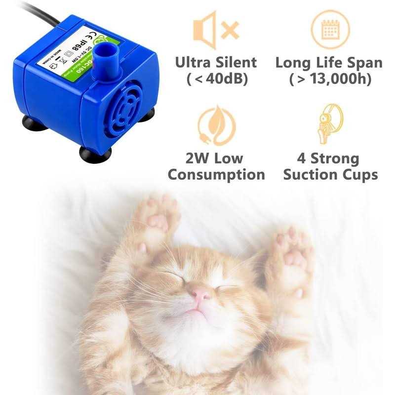84oz/2.5L Automatic Cat Water Fountain with 3 Replacement Filters & 1 Silicone Mat H924953