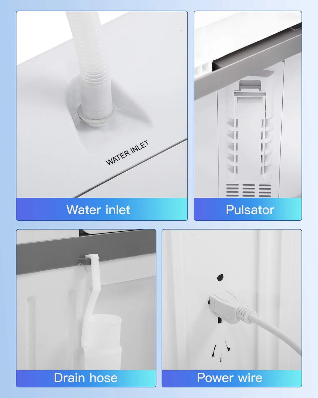 Portable Mini Compact Twin Tub Washing Machine 10 lbs Capacity White C199