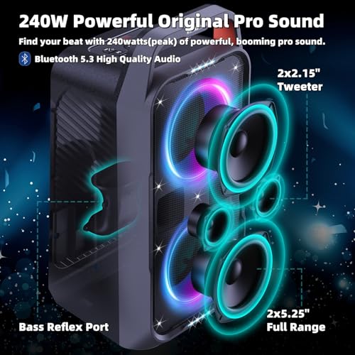 Portable Bluetooth Speaker with Deep Bass and LED Light Show R41563