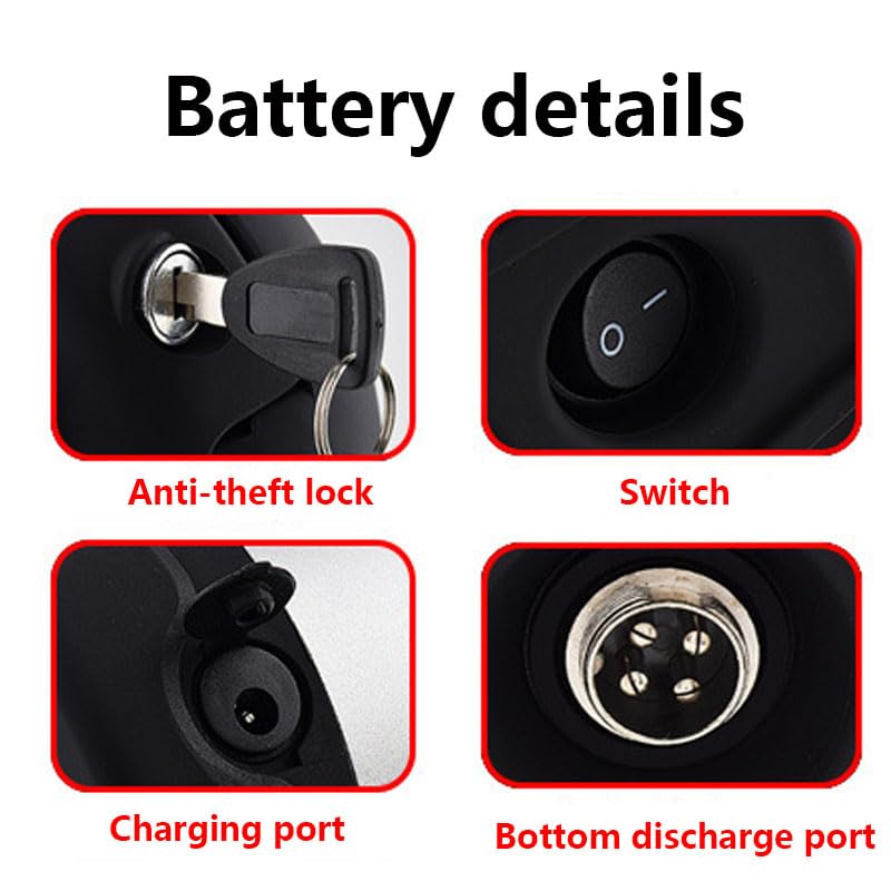 36V 8Ah 10Ah 12Ah 13Ah Lithium E-Bike Battery with Standard Charger Q431348