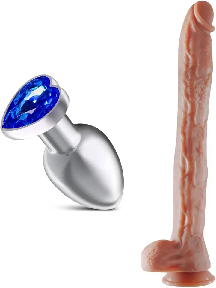 Jeweled Anal Plug + 17.3 Inch Super Long Dildo K265565