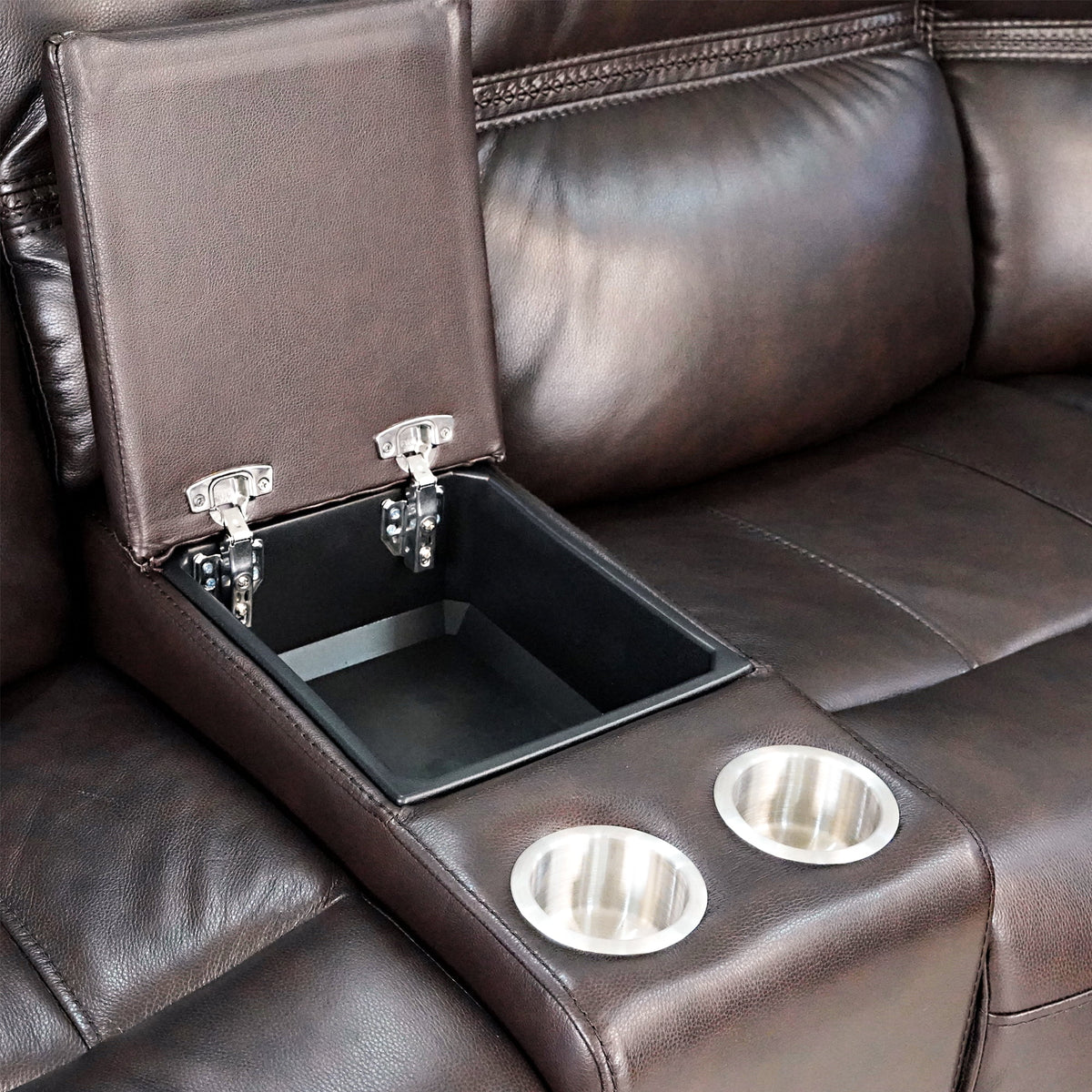 Top Grain Leather Power Reclining Loveseat with Console X2469