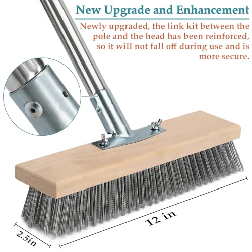 Stainless Steel Long Handle Deck Scrub Brush D656384