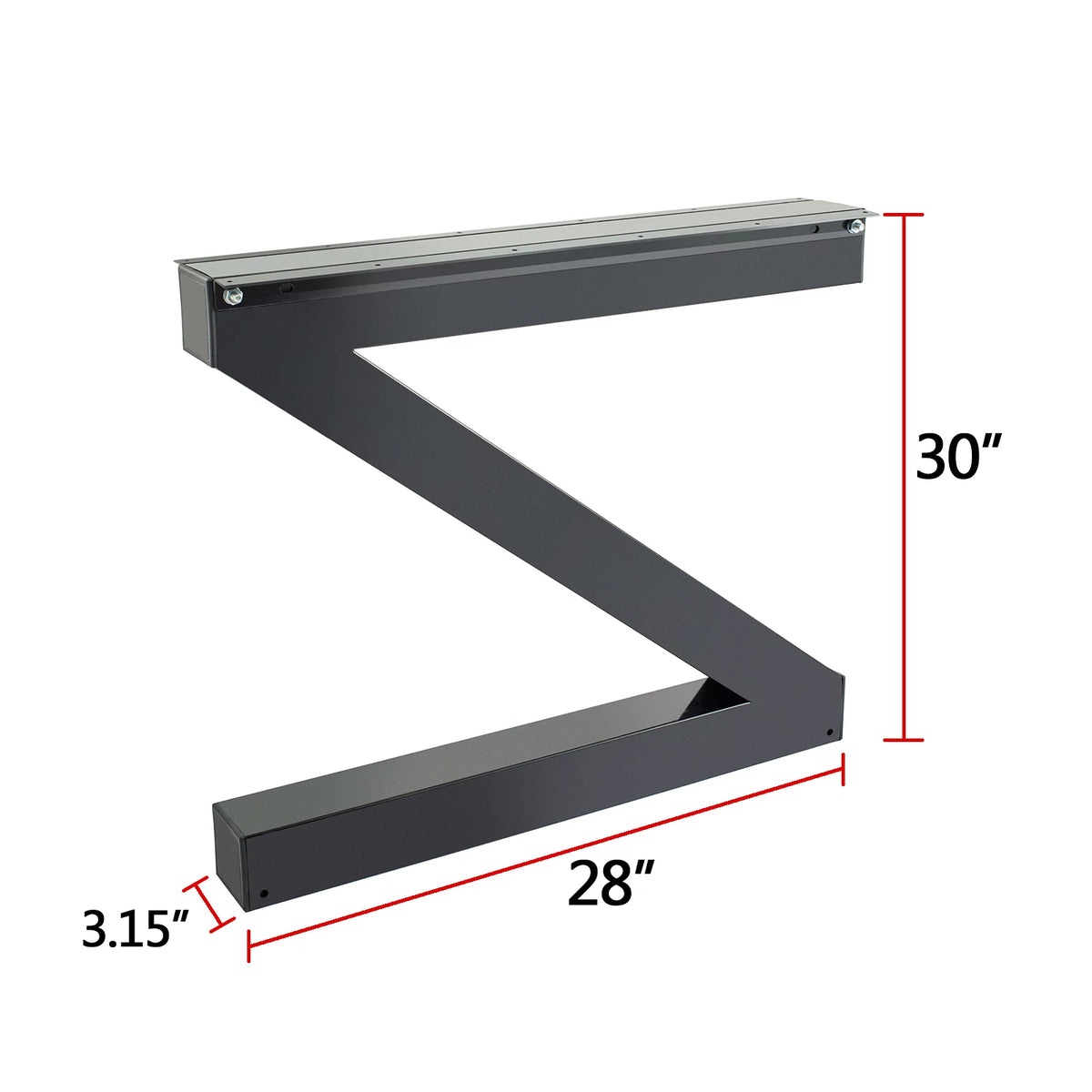 Set of 2 Metal Table Legs, 30" Height 28" Wide Heavy Duty Z-N Shaped U587450