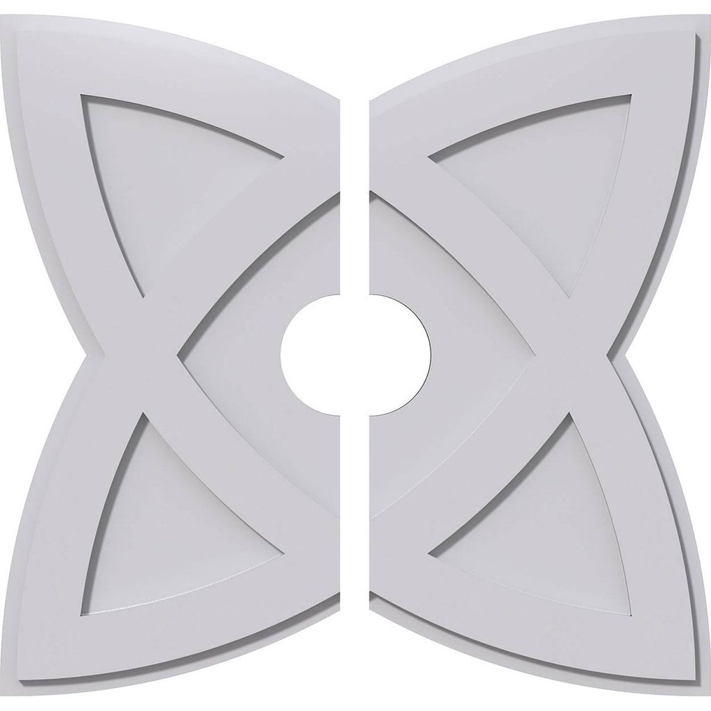 28 inchod x 5 inchid x 10 1/2 inchc x 1 inchp PVC Contemporary Ceiling Medallion, Two Piece B7007
