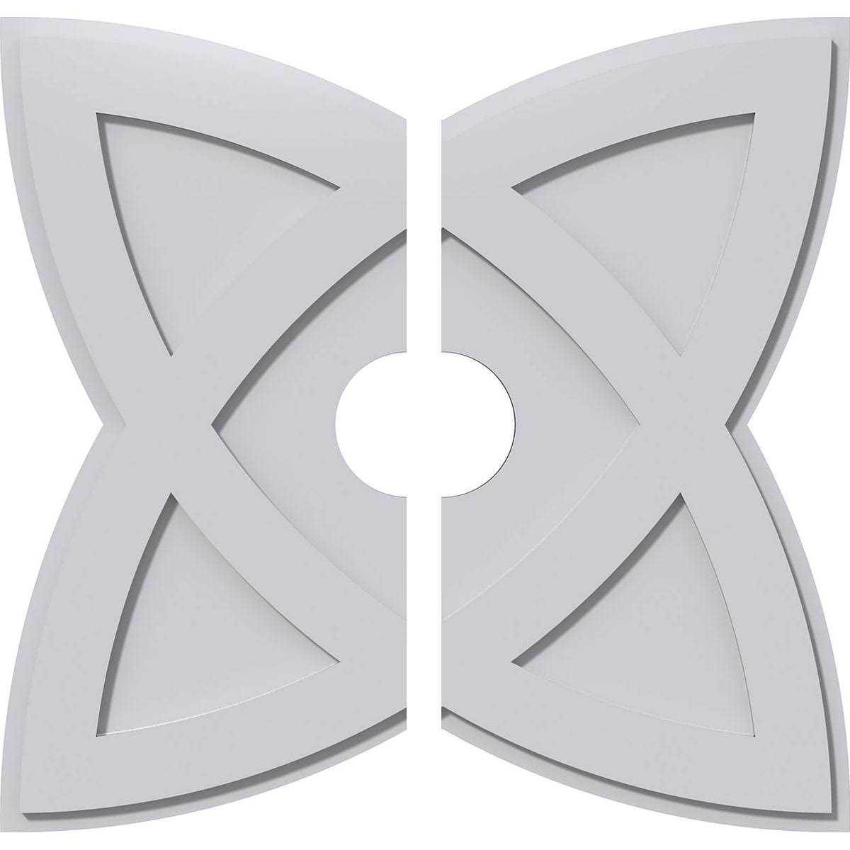 28 inchod x 5 inchid x 10 1/2 inchc x 1 inchp PVC Contemporary Ceiling Medallion, Two Piece B7007