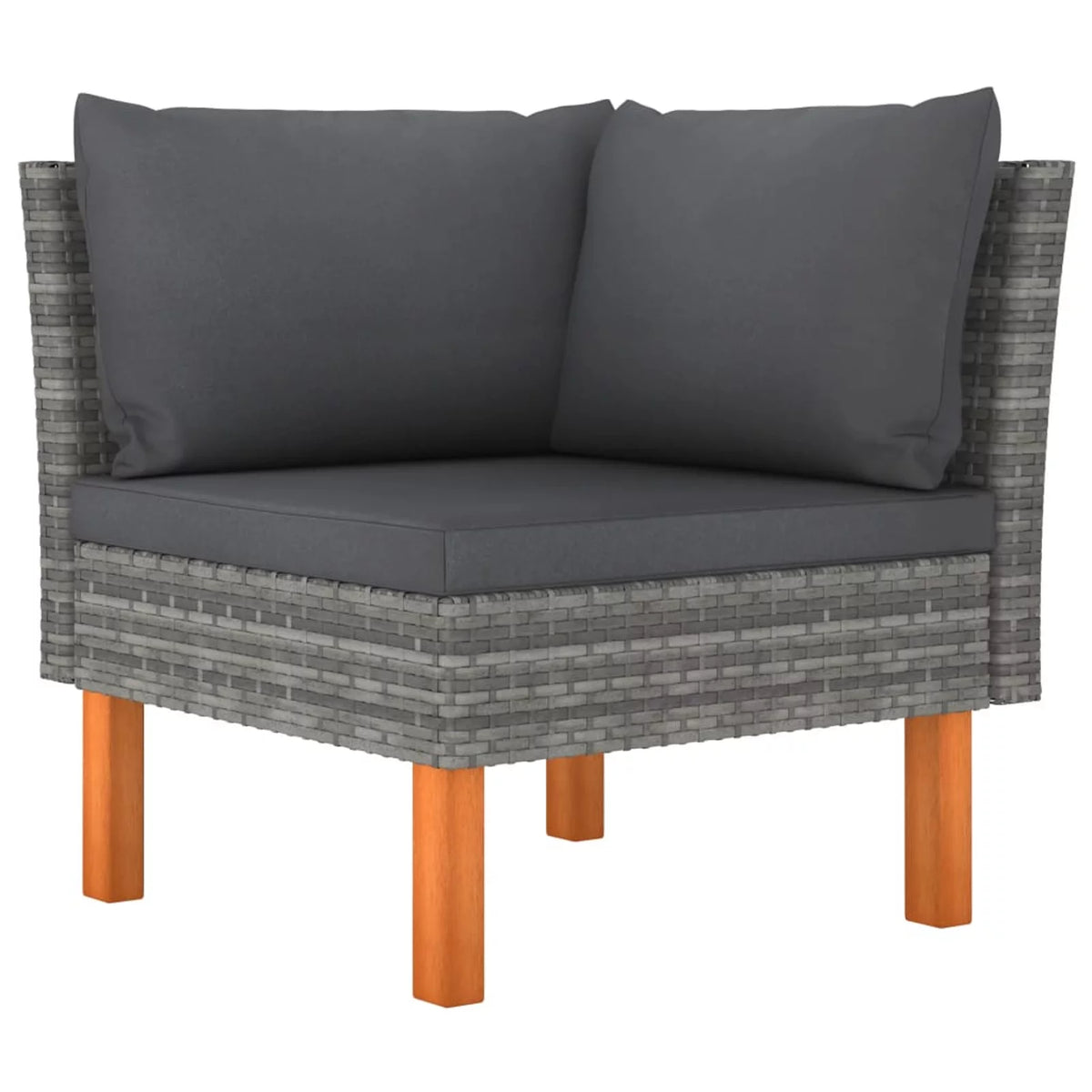 6 Piece Patio Set with Cushions Poly Rattan Gray R946840