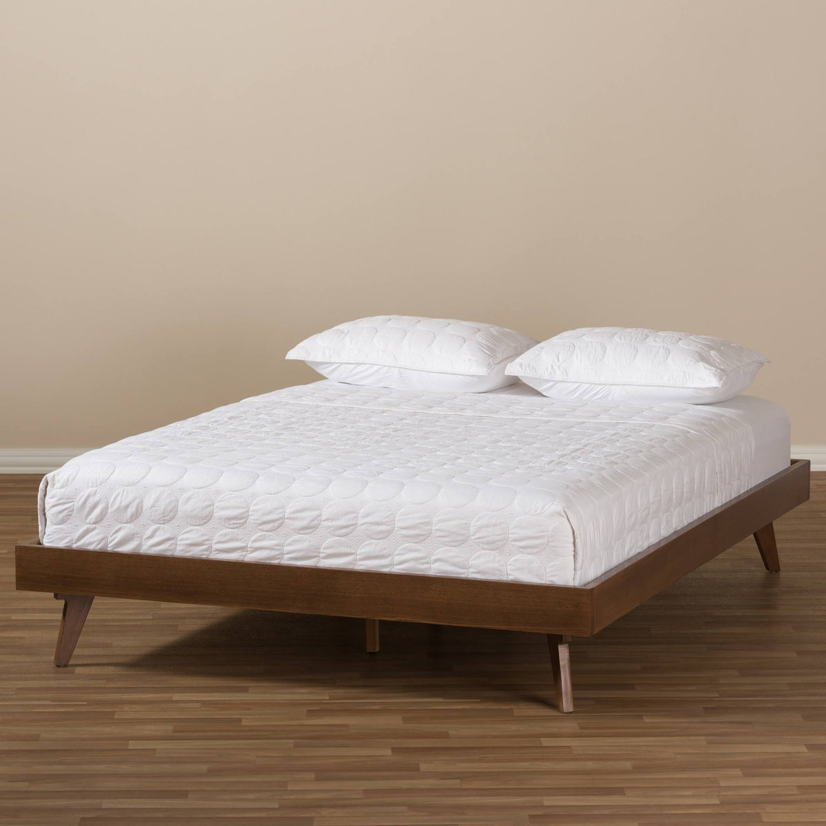 Solid Wood Bed Frame Full / Walnut Brown S27659