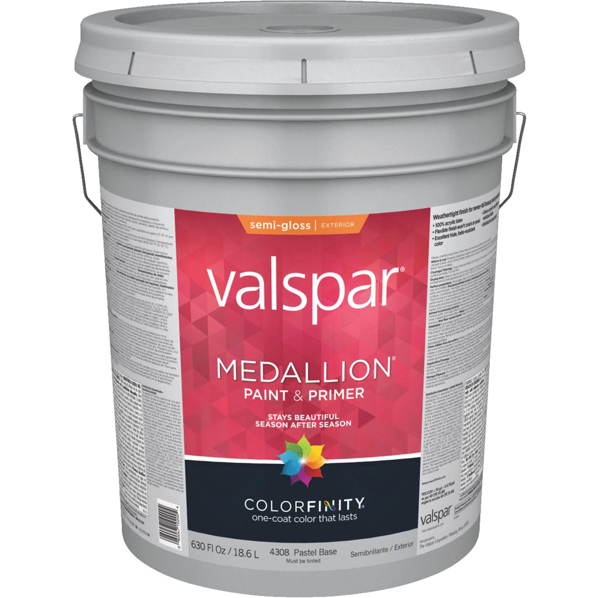Semi-Gloss Exterior House Paint, 5 Gal Pail S721