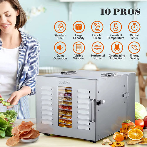 10 Trays Stainless Steel Food Dehydrator D47757