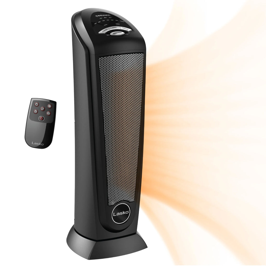 Black 1500W Oscillating Ceramic Tower Space Heater Q2759