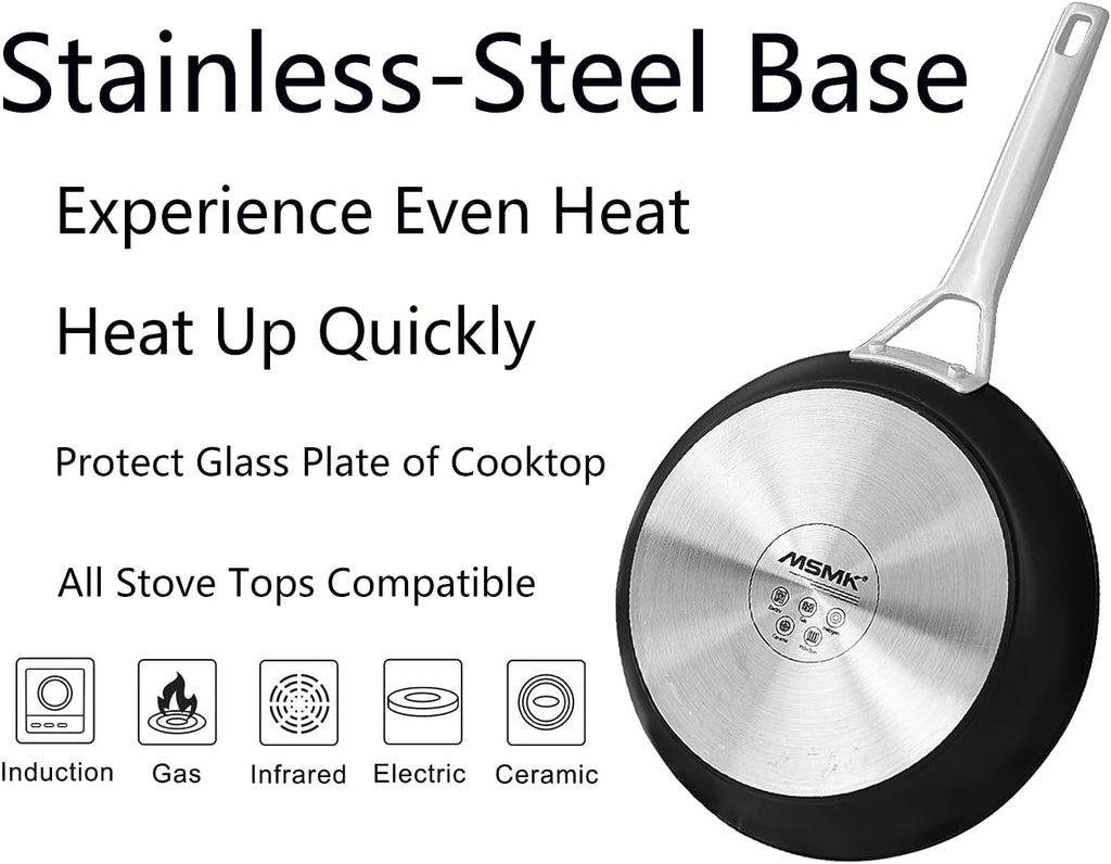 10-inch Nonstick Stainless-steel Frying Pan with Lid C776272