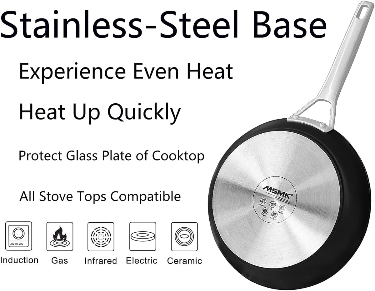 10-inch Nonstick Stainless-steel Frying Pan with Lid C776272