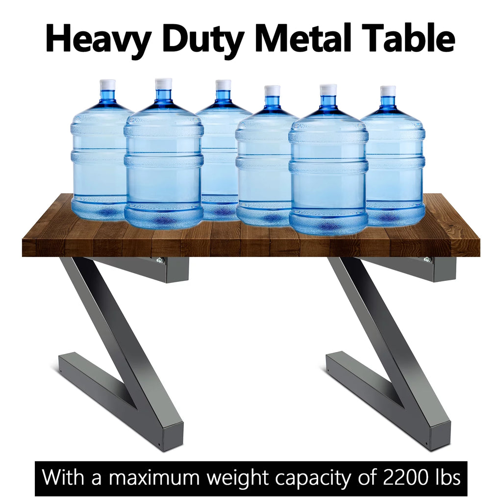 Set of 2 Metal Table Legs, 30" Height 28" Wide Heavy Duty Z-N Shaped U587450