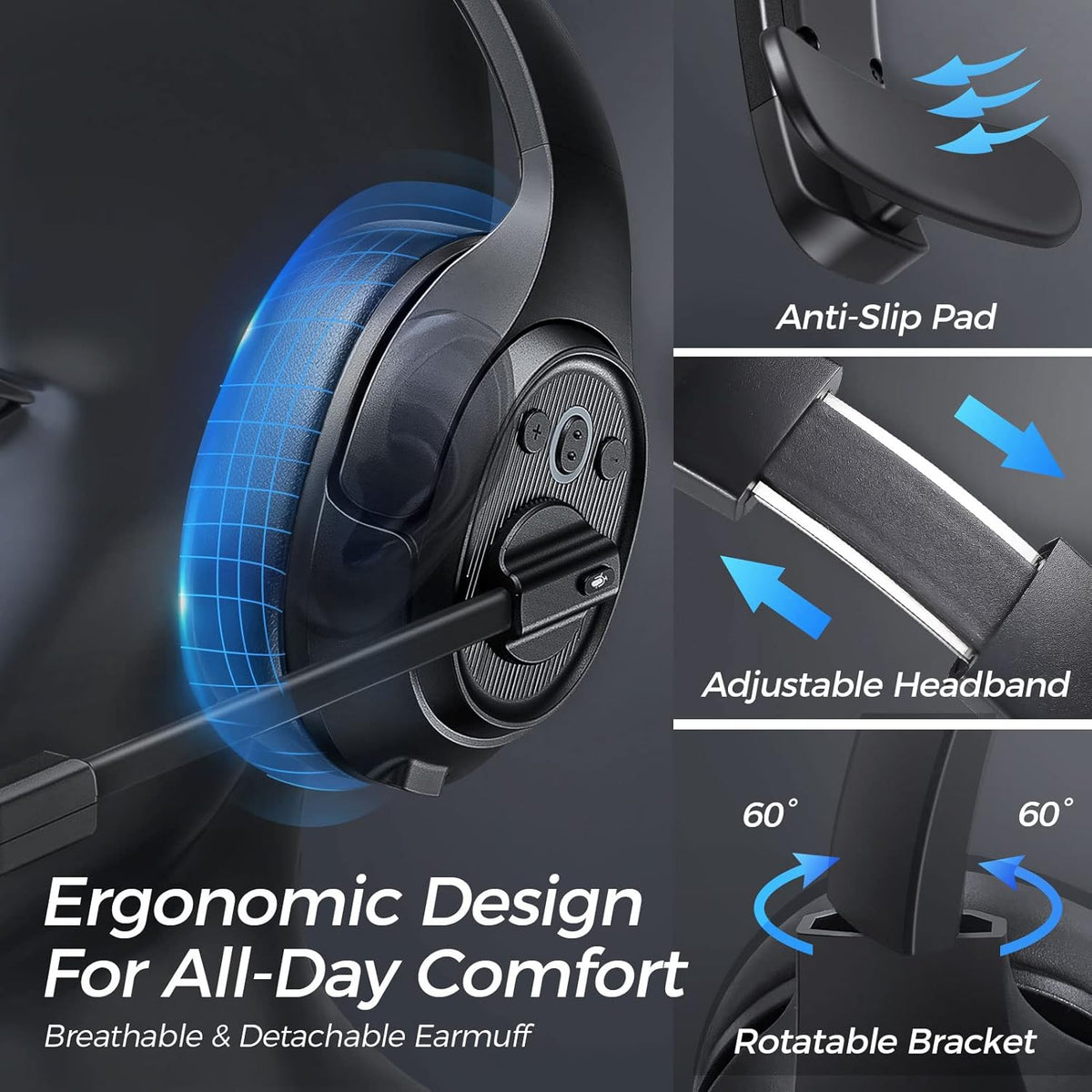 Bluetooth Headset with Microphone Noise Cancelling Wireless Headphone N400975