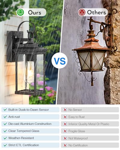 2 Pack Matte Black Outdoor Wall Lights J942