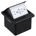 Black Pack of 2 Pop Up Floor Outlet Covers Box with 15 Amp Stainless Steel GFCI Tamper Resistant Receptacle Outlet P4684