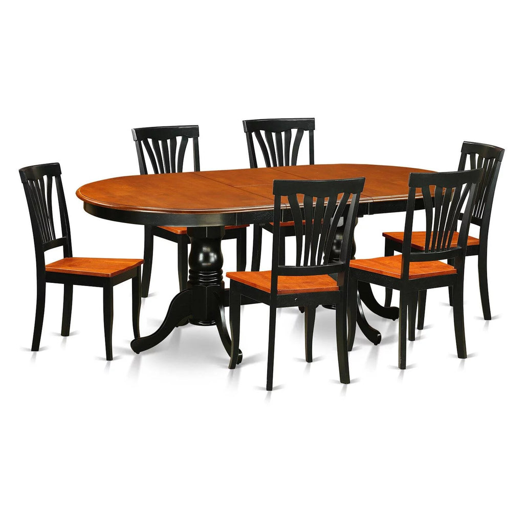 7 Piece Wood Dining Room Table Set Y651971