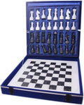 Handmade Full Marble Chess Set with Wooden Case X8714