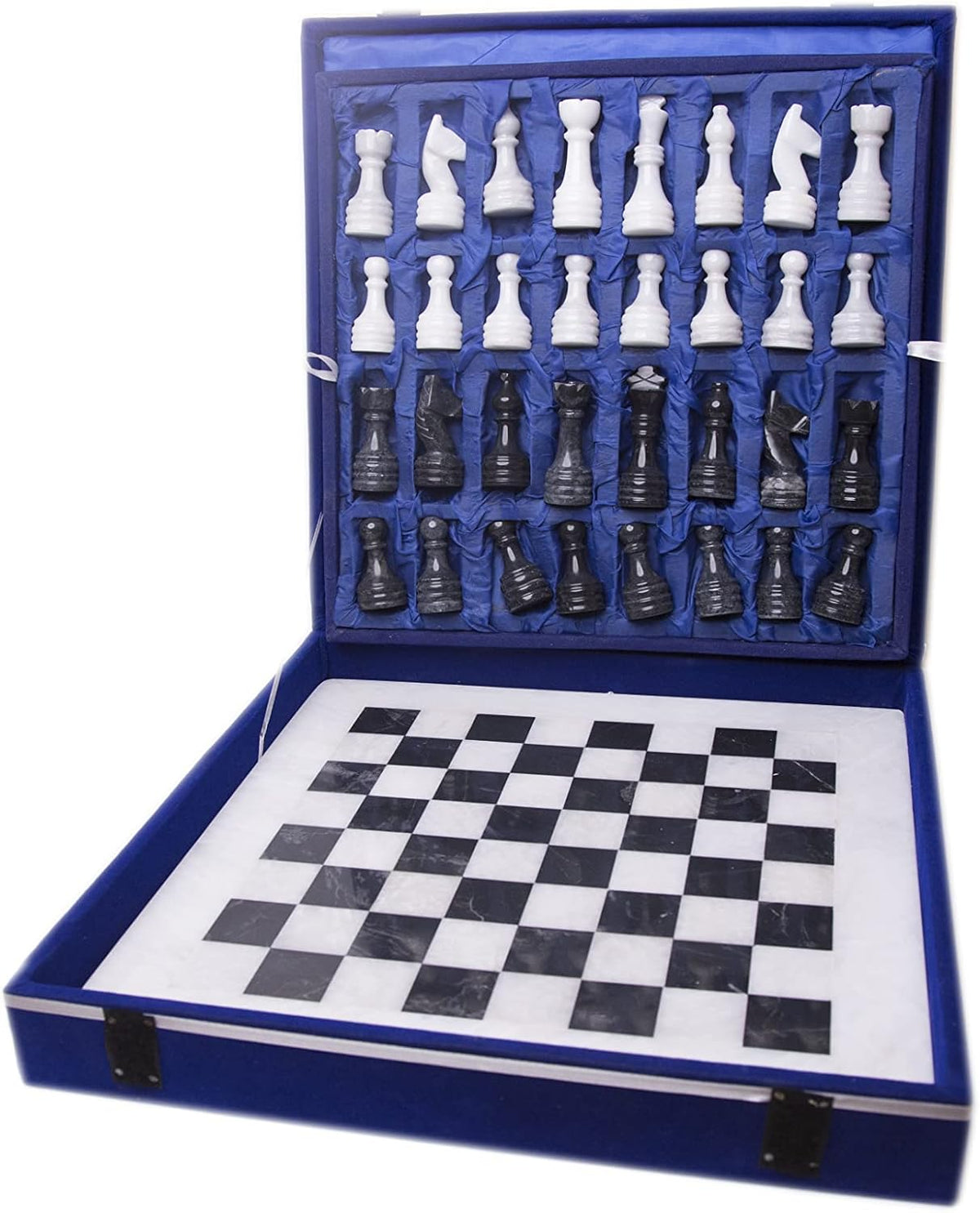 Handmade Full Marble Chess Set with Wooden Case X8714