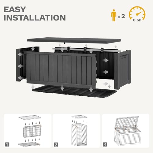 120 Gallon Black Resin Outdoor Storage Box Z320