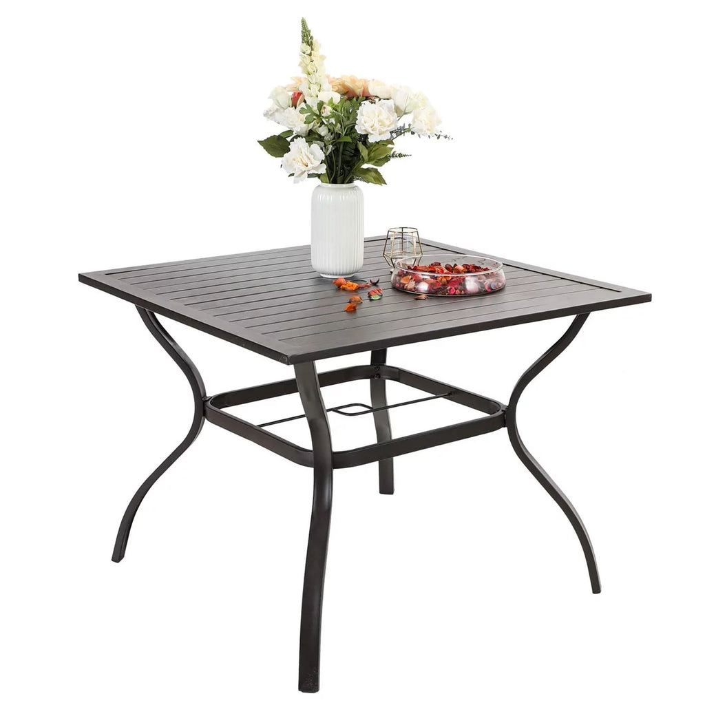 Outdoor Square Dining Table with Steel Frame P584905