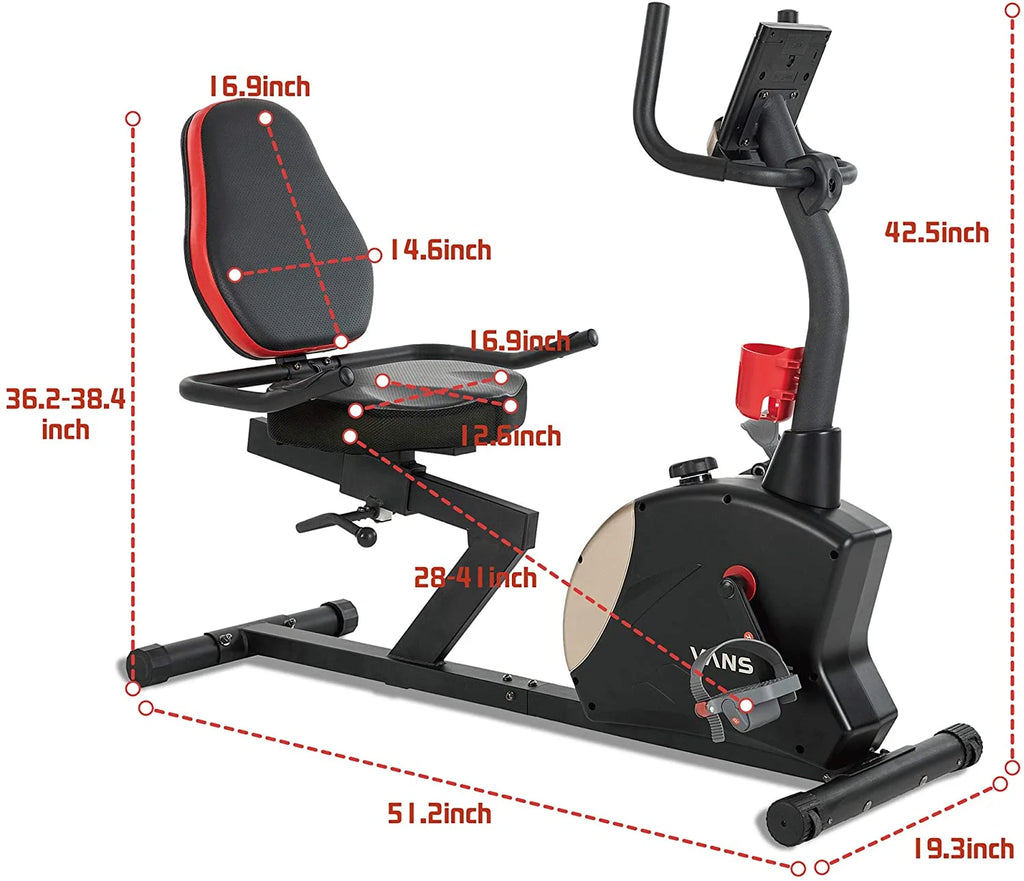 Recumbent Exercise Bike 400 lbs. Magnetic Resistance T90123