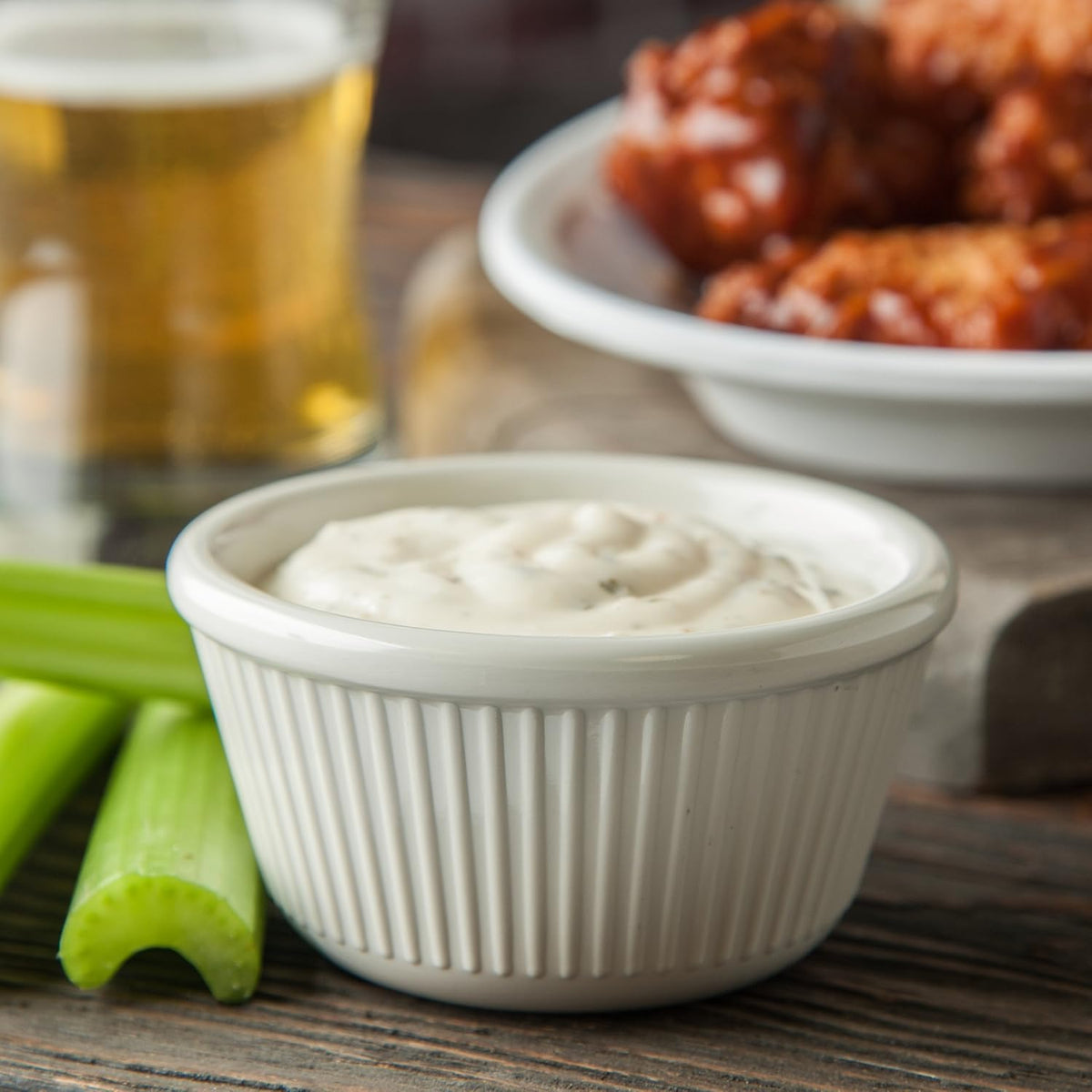Melamine Fluted Ramekin Set, 4 oz Capacity, Bone (Case of 12) O16383